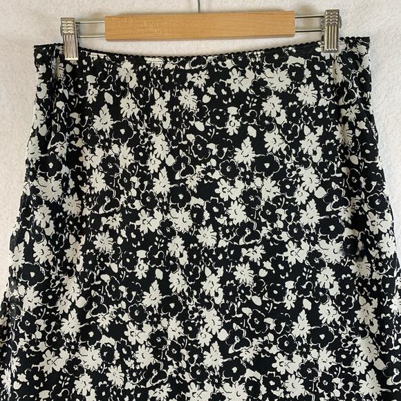 Women Ditsy Floral Chiffon Skirt Sz XL Petite Layered Dark Romantic Cottage Y2K - Picture 3 of 14